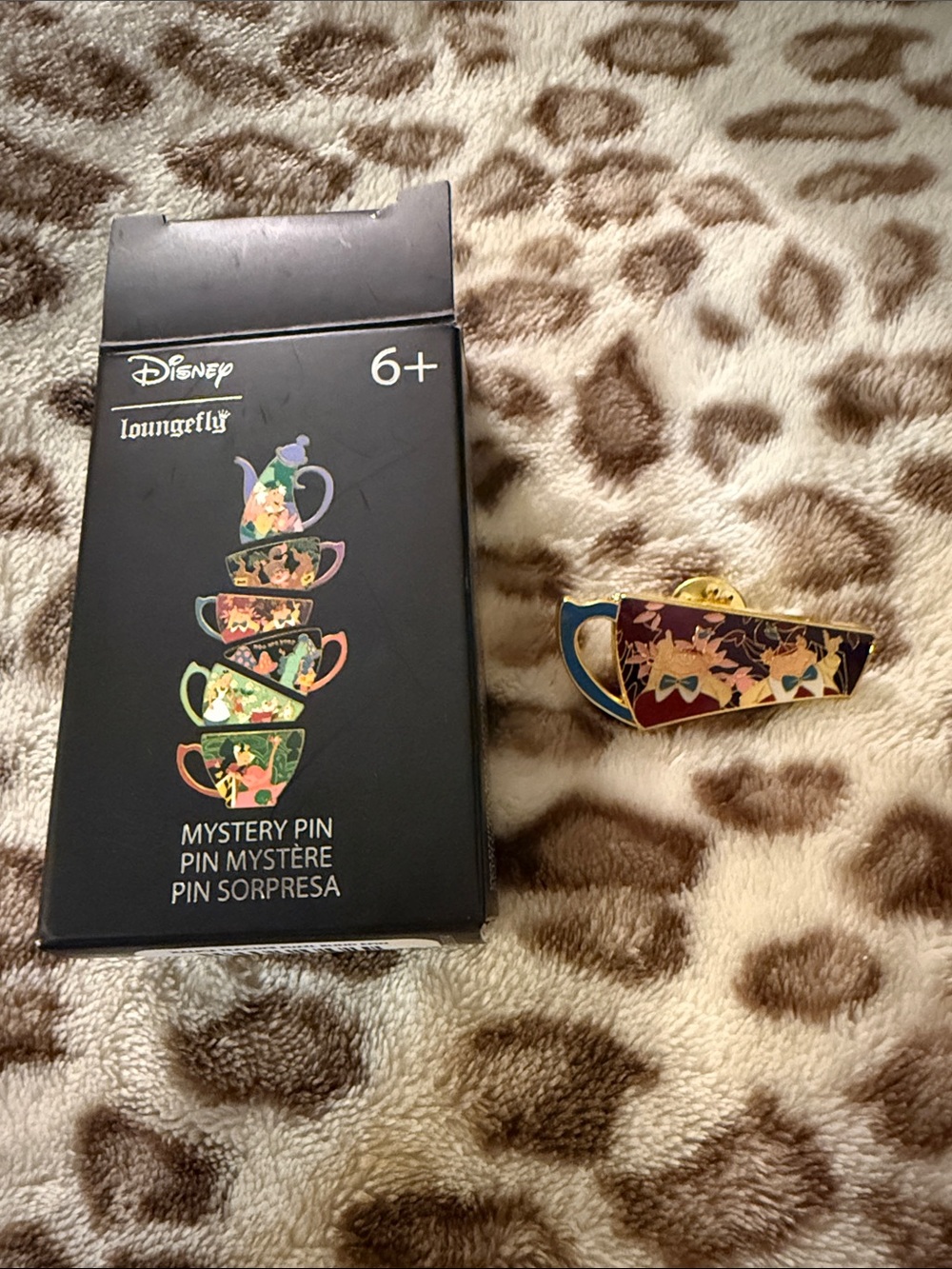 Disney Loungefly Teacup Pin in Maroon, Navy & Gold